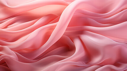 Obraz premium Fluttering Pink Color Fabric in Space With Delicate Folds on Blurry Background