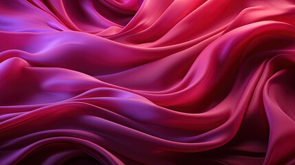 Obraz premium Fluttering Magenta Color Fabric Heavenly in Space With Delicate Folds on Blurry Background