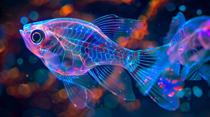 neon transparant fish