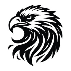 Obraz premium eagle head face logo vector illustration minimalist design template. also can use for t- shirt, emblem, tattoo and more