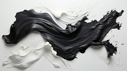 Knolling Strokes of High Quality Black Color Paint On The White Wall