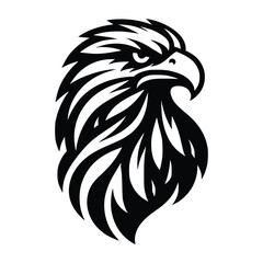 eagle head face logo vector illustration minimalist design template. also can use for t- shirt, emblem, tattoo and more