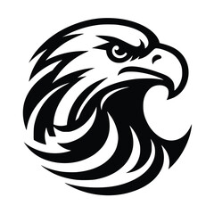 eagle head face logo vector illustration minimalist design template. also can use for t- shirt, emblem, tattoo and more