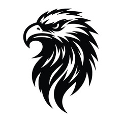 eagle head face logo vector illustration minimalist design template. also can use for t- shirt, emblem, tattoo and more
