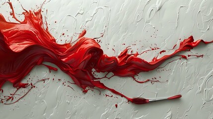 Primal Beauty in Expressive Red Paint Forms