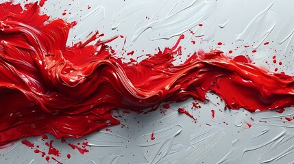 Powerful Abstraction in Red Brush Strokes