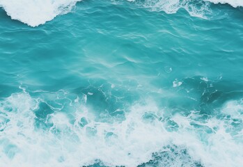 Top view of ocean waves, aerial photography, turquoise water, waves, ocean. Seamless pattern. AI generated