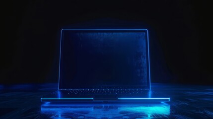Holographic blue futuristic technology particle background