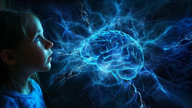 A child with epilepsy during a seizure