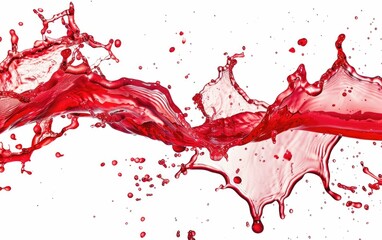 A dynamic splash of vibrant red liquid frozen in motion