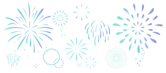 花火のフレームイラスト　パターン　背景イラスト　ベクター素材　グラデーション