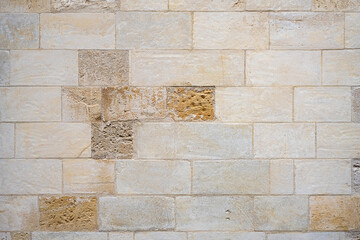 Background from an old stone wall made of big rectangle blocks