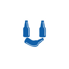 Letter U Bottle logo icon vector template