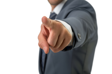 business man or it specialist pointing at something with finger