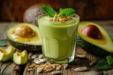 juice avocado drink with honey 