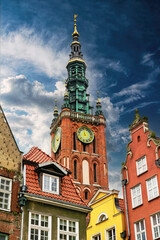 City Hall bell tower in Gdansk	