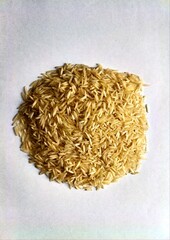 Pile of rice with white background 