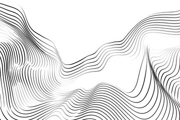 A minimalist black and white image of wavy lines. Suitable for graphic design projects