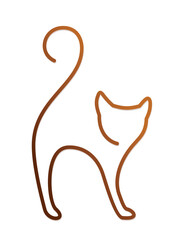The symbol of a stylized cat.
