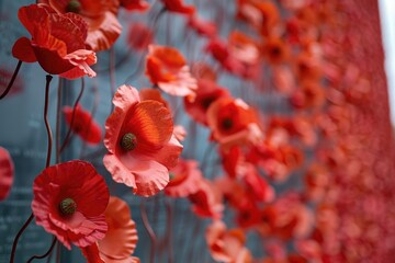 A close-up shot of vibrant red flowers, perfect for nature themes