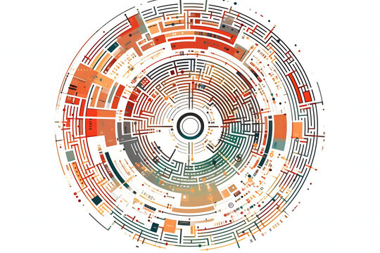 circular internet security protocol on white background simplified cybersecurity framework