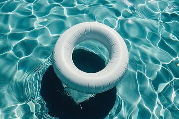 Summer inflatable float mockup in pool. Generative AI