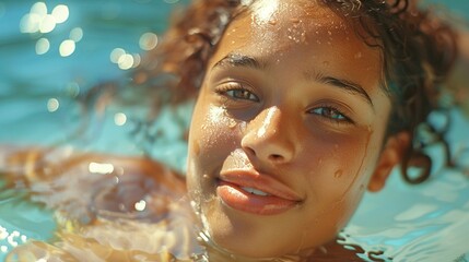 portrait of a woman in the pool
