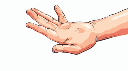 Childs hand on white background Vector style vector