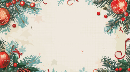 Christmas decor on note sheets Vector style vector