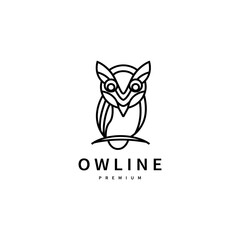 Owl logo design with modern line art vector illustration 2