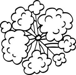 top view of tree hand drawing.