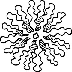 top view of tree hand drawing.