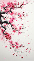 Fleurs de cerisiers aquarelle