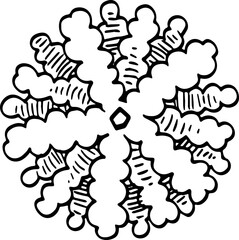 top view of tree hand drawing.