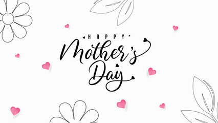  Happy Mother's Day typography design. Mother's Day word mark design. Mother care. Love shape. Paper art loves vector. Business. Child.