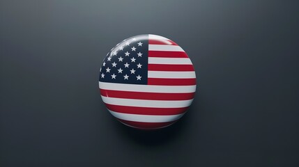 United States Flag Round Icon. American Flag 8K