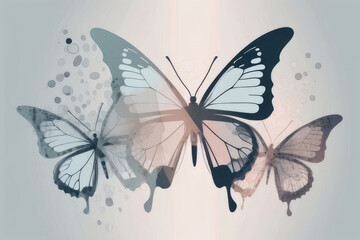 Butterflies background, infused with a holographic, dreamy effect.