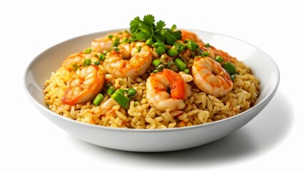  Delicious shrimp stirfry on rice ready to be savored