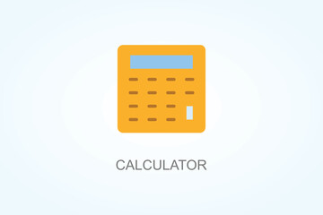 Calculator  Vector, Icon Or Logo Sign Symbol Illustration 