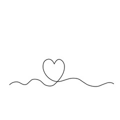 One Line Drawing Heart