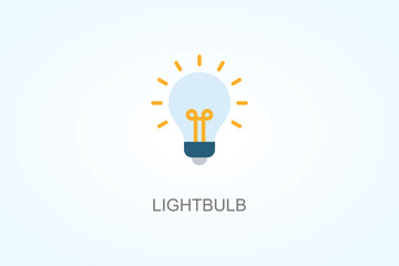 Lightbulb Vector, Icon Or Logo Sign Symbol Illustration