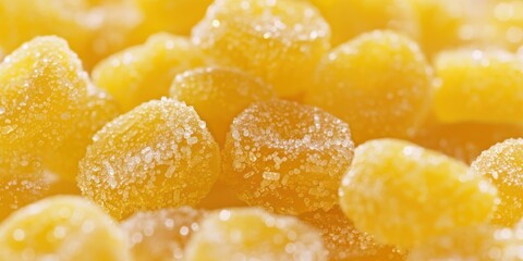 Close up of Sour lemon drops candy background.