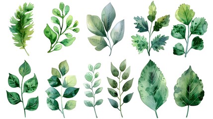  Watercolor Botanical Elements Featuring a Luxury Foliage Collection
