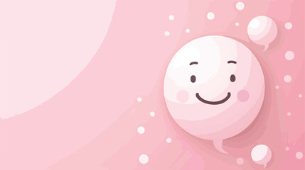 Paper smile with speech bubble on pink background