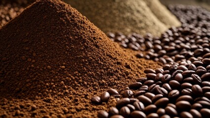  Coffee beans in a pyramid formation