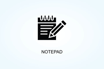Notepad  Vector, Icon Or Logo Sign Symbol Illustration 