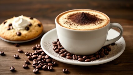 Fototapeta premium Coffee and cookie a perfect pair