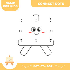 Connect dots for kids. Dot to dot educational game. Activity worksheet. Easel. Vector Illustration.