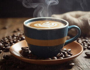La tazzina di caffè è un portale verso la giornata, circondata dai custodi della sua magia: i chicchi di caffè.