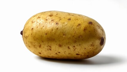 A single unpeeled potato with a natural earthy appearance